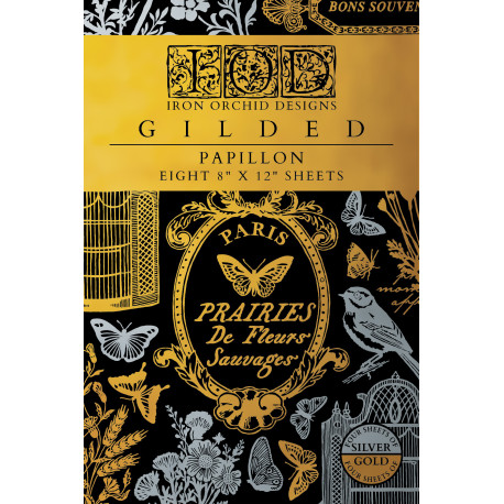 Papillon foil transfer or et argent